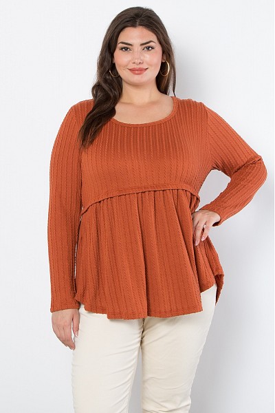 PT11563 SOFT CABLE KNIT SWEASTER BABYDOLL